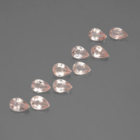 Morganite naturale rosa da  ct, taglio a pera, VS