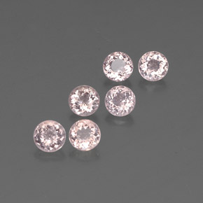 Gemme di Morganite Rosa salmone naturale da  ct, Taglio rotondo, VS