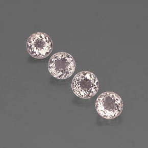 Gemme di Morganite Rosa chiaro naturale da  ct, Taglio rotondo, VVS-VS