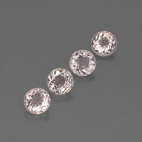 Gemme di Morganite Rosa chiaro naturale da  ct, Taglio rotondo, VVS-VS