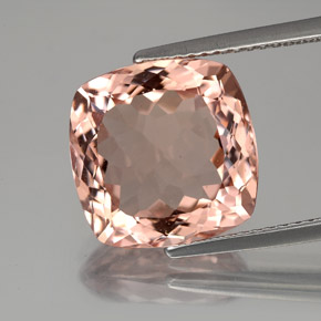 Morganite naturale rosa da 6,93 ct, taglio a cuscino, VVS