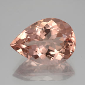 Morganite Rosa salmone naturale da 7.75 ct, Forma a pera, VVS