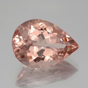Morganite Rosa salmone naturale da 7.75 ct, Forma a pera, VVS