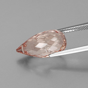 Morganite Rosa salmone naturale da 6.86 ct, Taglio briolette, SI