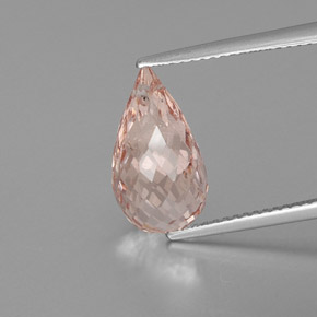 Morganite naturale rosa da 5,55 ct, briolette, SI