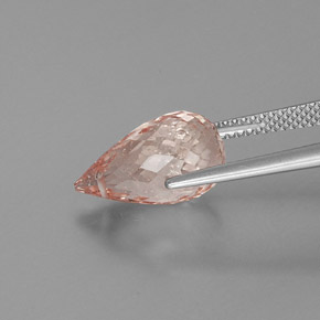 Morganite naturale rosa da 5,55 ct, briolette, SI