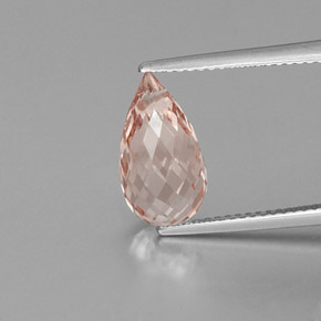 Morganite naturale rosa da 4,15 ct, briolette, VS