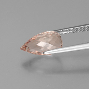 Morganite naturale rosa da 4,15 ct, briolette, VS