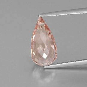 Morganite naturale rosa da 5,88 ct, briolette, VS