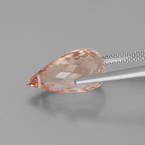 Morganite naturale rosa da 5,88 ct, briolette, VS