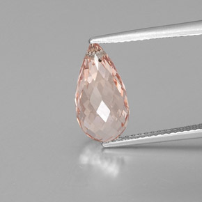 Morganite naturale rosa da 4,16 ct, briolette, VS