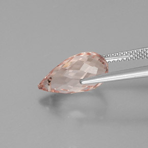 Morganite naturale rosa da 4,16 ct, briolette, VS