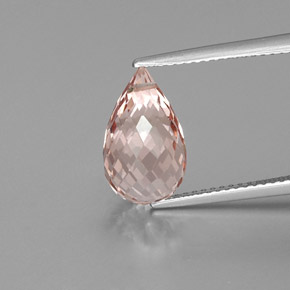 Morganite naturale rosa da 4,88 ct, briolette, VVS-VS