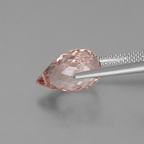 Morganite naturale rosa da 4,88 ct, briolette, VVS-VS