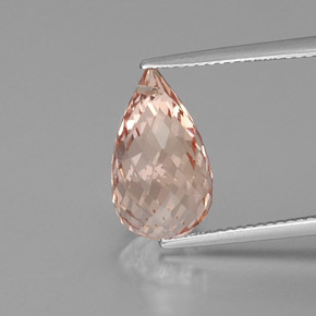 Morganite Rosa salmone naturale da 6.71 ct, Taglio briolette, SI