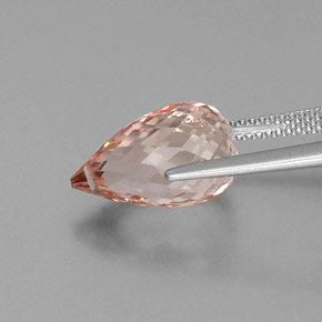 Morganite Rosa salmone naturale da 6.71 ct, Taglio briolette, SI