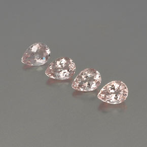 Gemme di Morganite Rosa salmone naturale da  ct, Forma a pera, VVS
