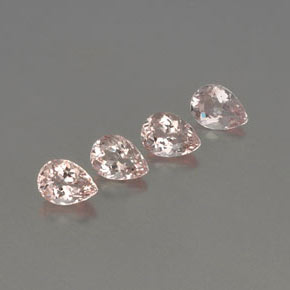 Gemme di Morganite Rosa salmone naturale da  ct, Forma a pera, VVS