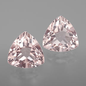 Gemme di Morganite Rosa chiaro naturale da  ct, Taglio trillion, VVS-VS