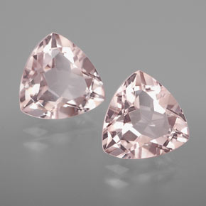 Gemme di Morganite Rosa chiaro naturale da  ct, Taglio trillion, VVS-VS