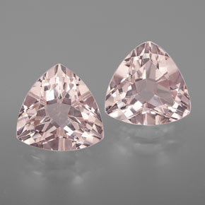 Gemme di Morganite Rosa salmone naturale da  ct, Taglio trillion, VVS-VS