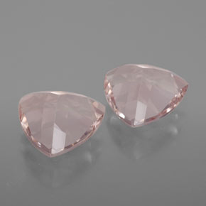 Gemme di Morganite Rosa salmone naturale da  ct, Taglio trillion, VVS-VS
