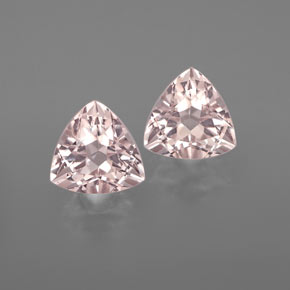Gemme di Morganite Rosa salmone naturale da  ct, Taglio trillion, VVS-VS