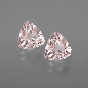 Gemme di Morganite Rosa salmone naturale da  ct, Taglio trillion, VVS-VS