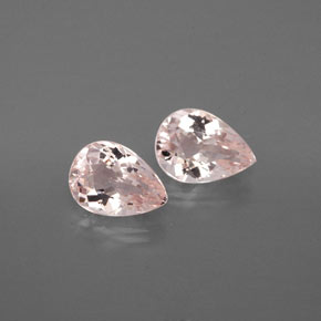 Gemme di Morganite Rosa salmone naturale da  ct, Forma a pera, VS