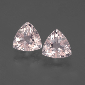 Gemme di Morganite Rosa chiaro naturale da  ct, Taglio trillion, VVS-VS