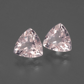 Gemme di Morganite Rosa chiaro naturale da  ct, Taglio trillion, VVS-VS