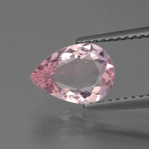 Morganite Rosa chiaro naturale da 1.18 ct, Forma a pera, VS