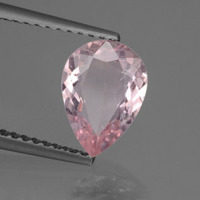 Morganite Rosa chiaro naturale da 1.18 ct, Forma a pera, VS