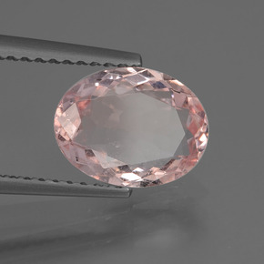 Morganite naturale rosa da 1,58 ct, taglio ovale, VS