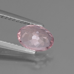 Morganite Rosa chiaro naturale da 0.84 ct, Taglio ovale, VS