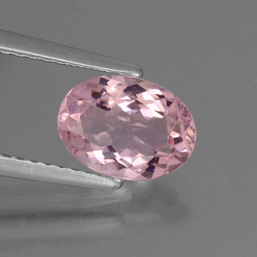 Morganite Rosa chiaro naturale da 1.26 ct, Taglio ovale, VS