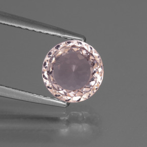 Morganite naturale rosa da 1,23 ct, taglio rotondo, VVS-VS
