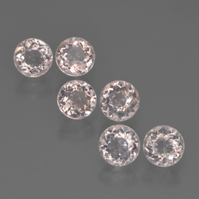 Gemme di Morganite Rosa chiaro naturale da  ct, Taglio rotondo, VVS-VS