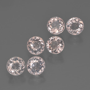 Gemme di Morganite Rosa chiaro naturale da  ct, Taglio rotondo, VVS-VS