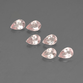 Gemme di Morganite Rosa salmone naturale da  ct, Forma a pera, VVS-VS