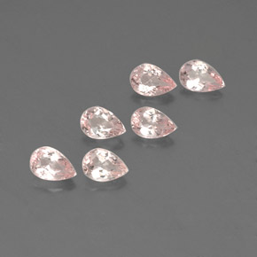 Gemme di Morganite Rosa salmone naturale da  ct, Forma a pera, VVS-VS