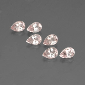 Gemme di Morganite Rosa salmone naturale da  ct, Forma a pera, VVS-VS