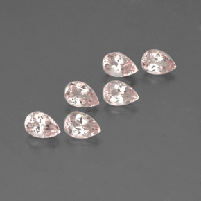 Gemme di Morganite Rosa salmone naturale da  ct, Forma a pera, VVS-VS