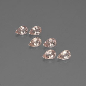 Gemme di Morganite Rosa salmone naturale da  ct, Forma a pera, VS