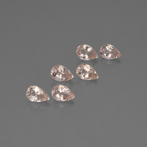 Gemme di Morganite Rosa salmone naturale da  ct, Forma a pera, VS