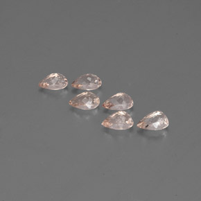Gemme di Morganite Rosa salmone naturale da  ct, Forma a pera, VS