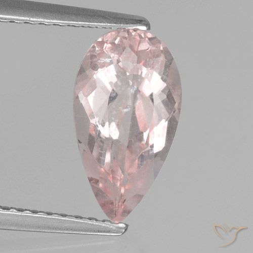 1.69ct Naturale rosa fenicottero Morganite, Forma a pera, VS-SI