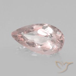 Morganite rosa fenicottero naturale da 1.69 ct, Forma a pera, VS-SI
