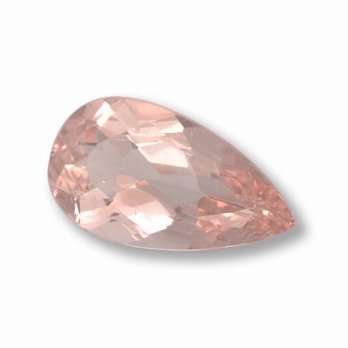 Morganite Rosa chiaro naturale da 1.44 ct, Forma a pera, VS