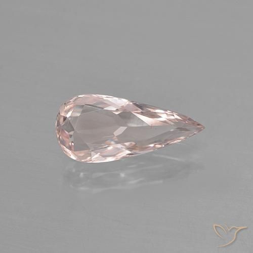 1.43ct Naturale Rosa chiaro Morganite, Forma a pera, VS